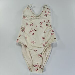 CeCe Women’s Size 4 Floral White One Piece Swimsuit Tie Back NWT